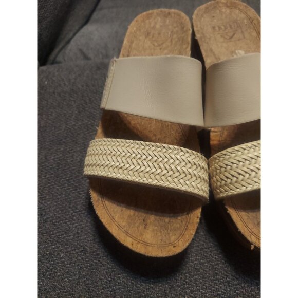 Reef CUSHION VISTA HI Women’s Platform Slide Sandals NATURAL Shoes Size 6 - Picture 3 of 10